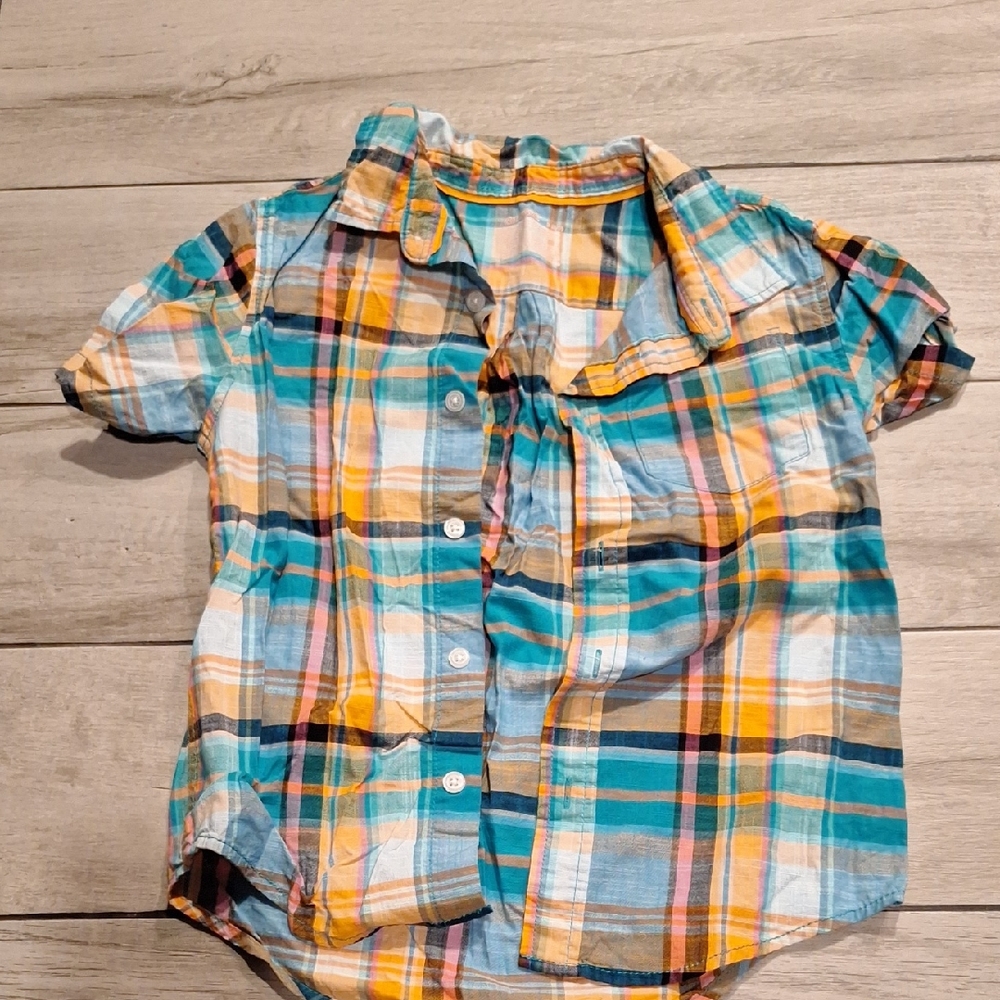 🦔Cat & Jack Colorful Plaid Button Down Shirt🐬